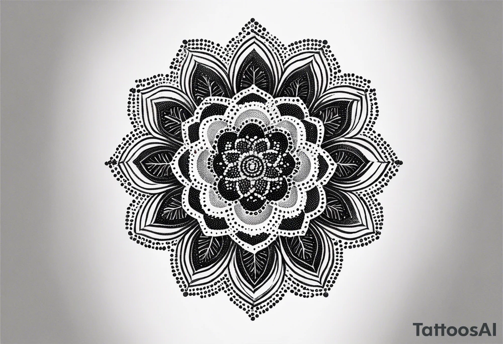 Geometric flower mandala tattoo idea