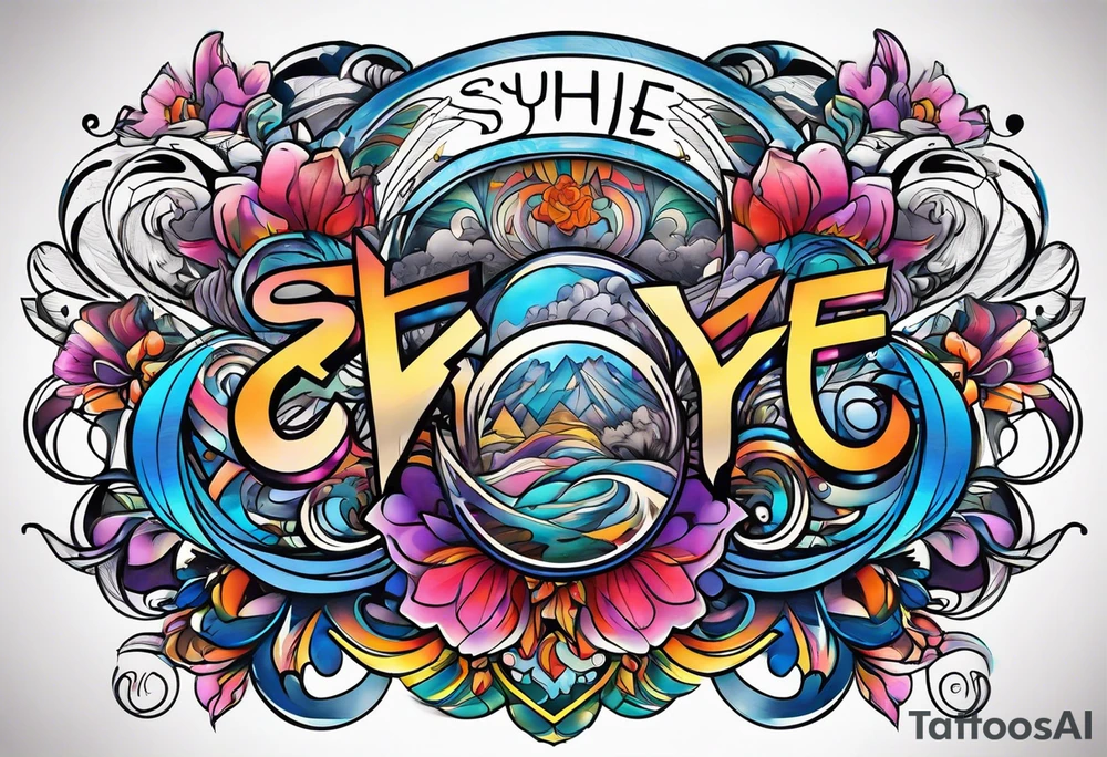Skye name fonts tattoo idea