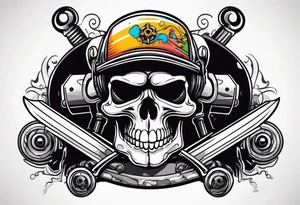 Mechanic skull tattoo idea