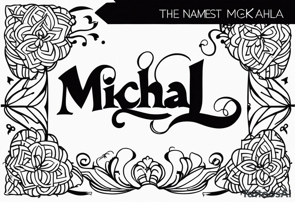The names michael and mikeyla overlining tattoo idea