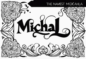 The names michael and mikeyla overlining tattoo idea