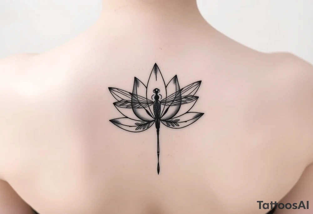 Lotus with dragonfly tattoo idea