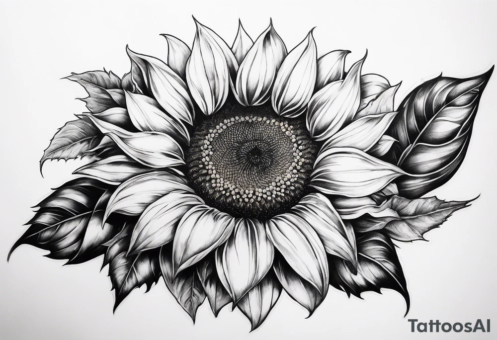 Sunflower arm sleeve tattoo idea