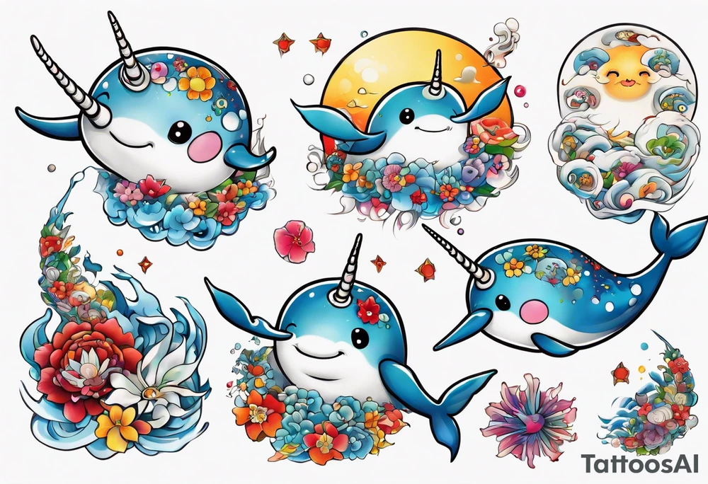 a narwhal tattoo idea
