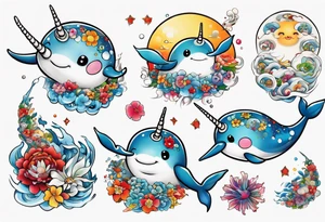 a narwhal tattoo idea