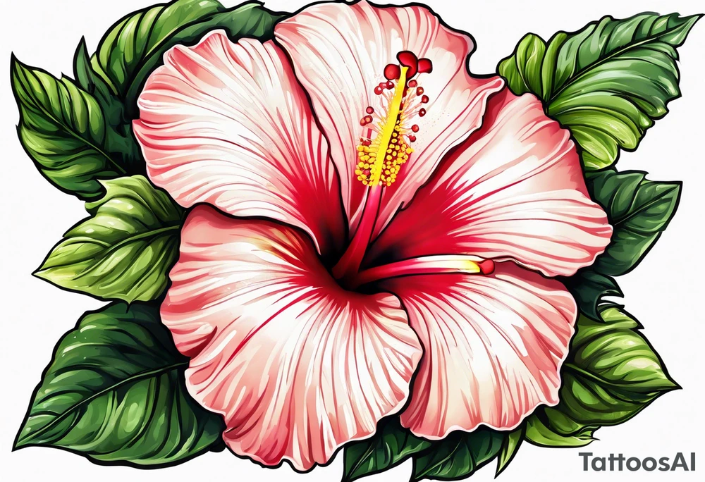 Hibiscus flower with apple tattoo idea