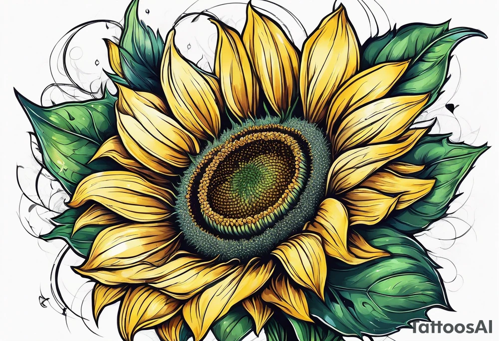 Sunflower for a male tattoo tattoo idea