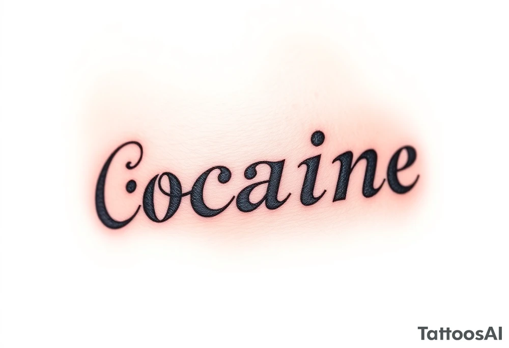 The word cocaine tattooed on foot tattoo idea