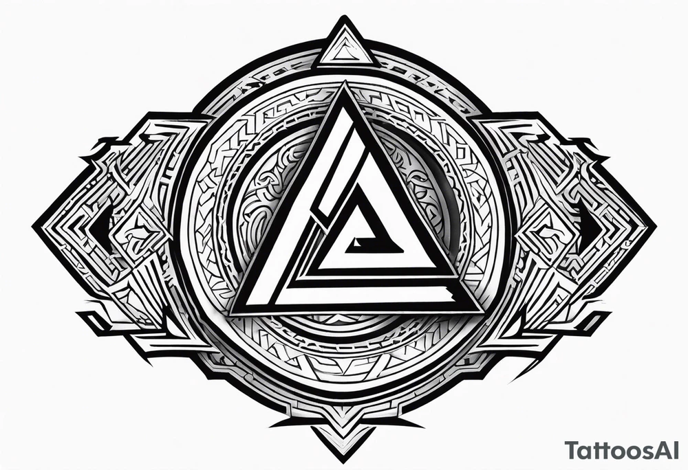 Valhalla valknut shield lightning tattoo idea