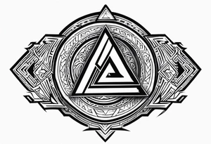 Valhalla valknut shield lightning tattoo idea