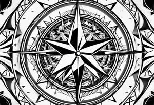 make a compass rose with long lines coming out of the tips of the star tattoo idea