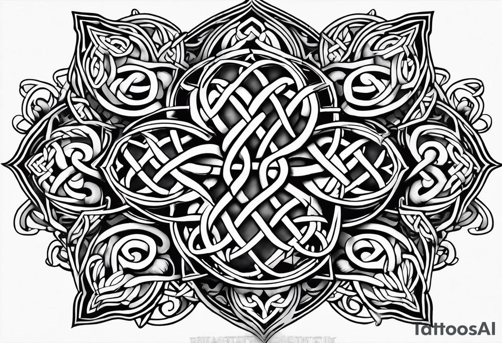 4 leaf clover celtic knot tattoo idea