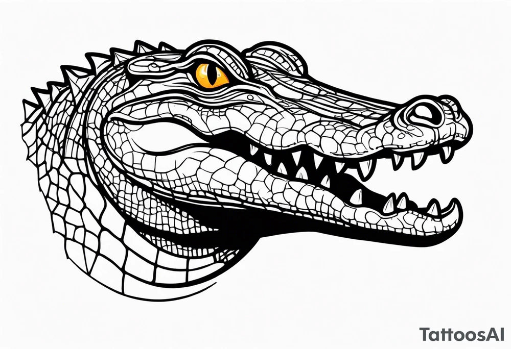 cute face baby small crocodile tattoo idea