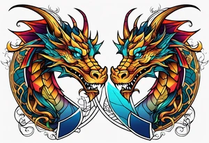 Dragon double tattoo idea