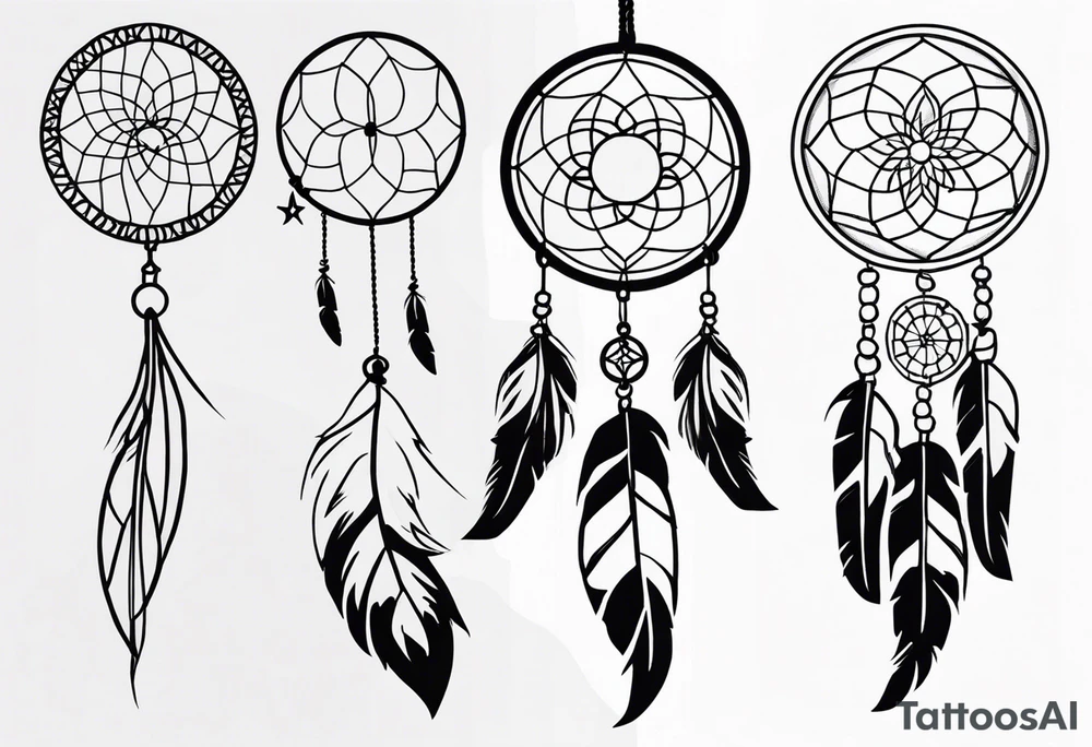 dream catcher long tattoo idea