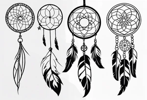 dream catcher long tattoo idea