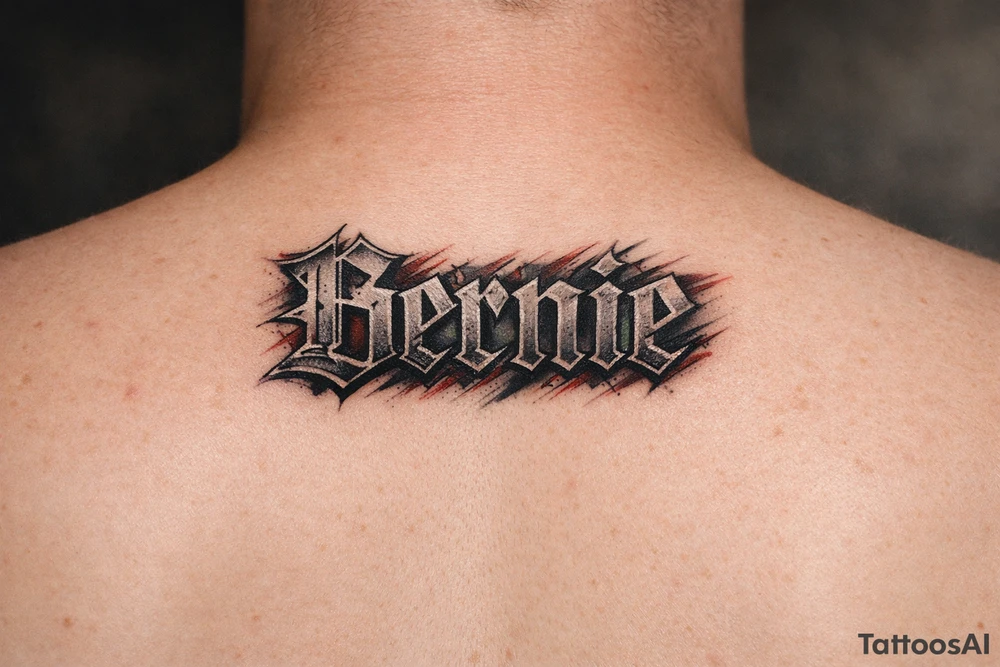 Name Bernie 
in front of neck tattoo idea
