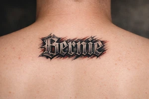 Name Bernie 
in front of neck tattoo idea