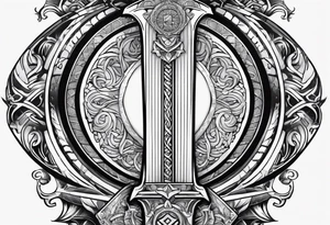Sword with Libra scales,  cybersigilism, tattoo idea