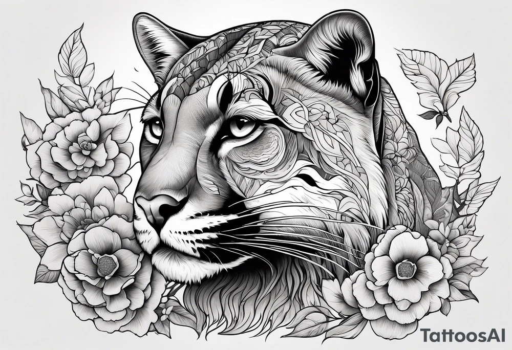 Bosque puma oso negro tattoo idea