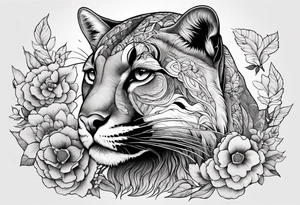 Bosque puma oso negro tattoo idea