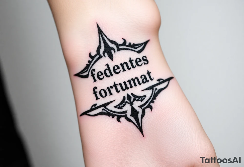 Audentes fortuna iavat quote from Latin, Roman army symbol as well tattoo idea