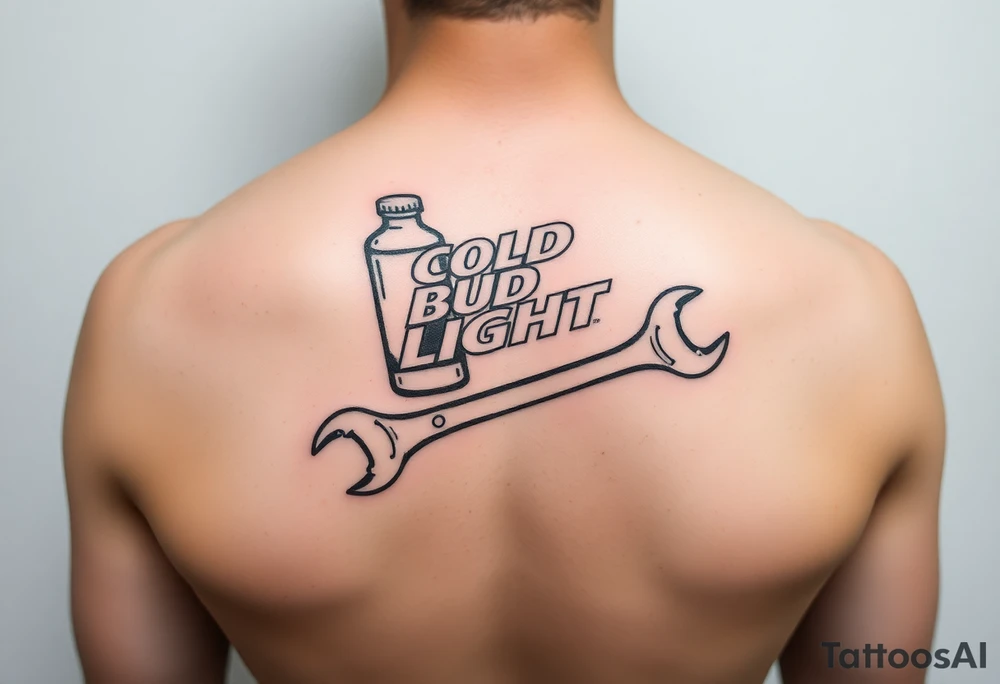 A cold bud light a flip flop a wrench in one memorial tattoo tattoo idea