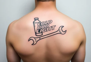 A cold bud light a flip flop a wrench in one memorial tattoo tattoo idea