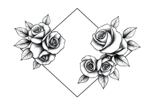 Small Roses filling up the inside of an lateral diamond shape tattoo idea