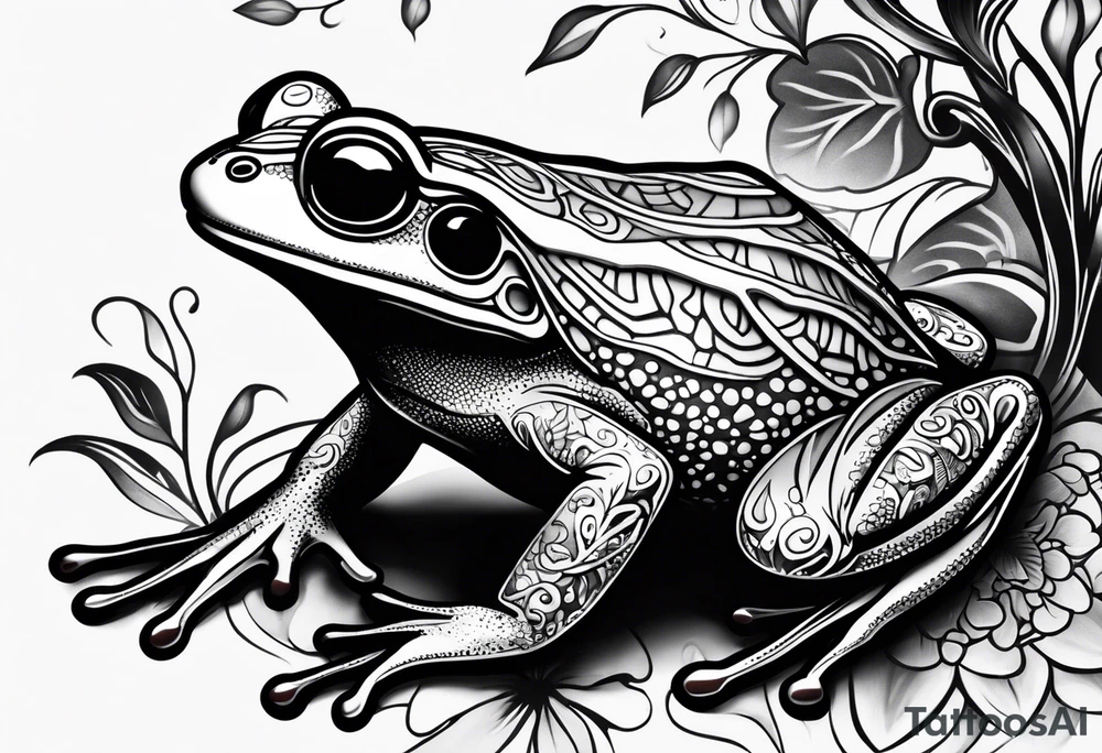 a psychedelic frog tattoo idea
