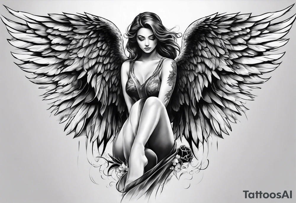 Fallen angel tattoo idea