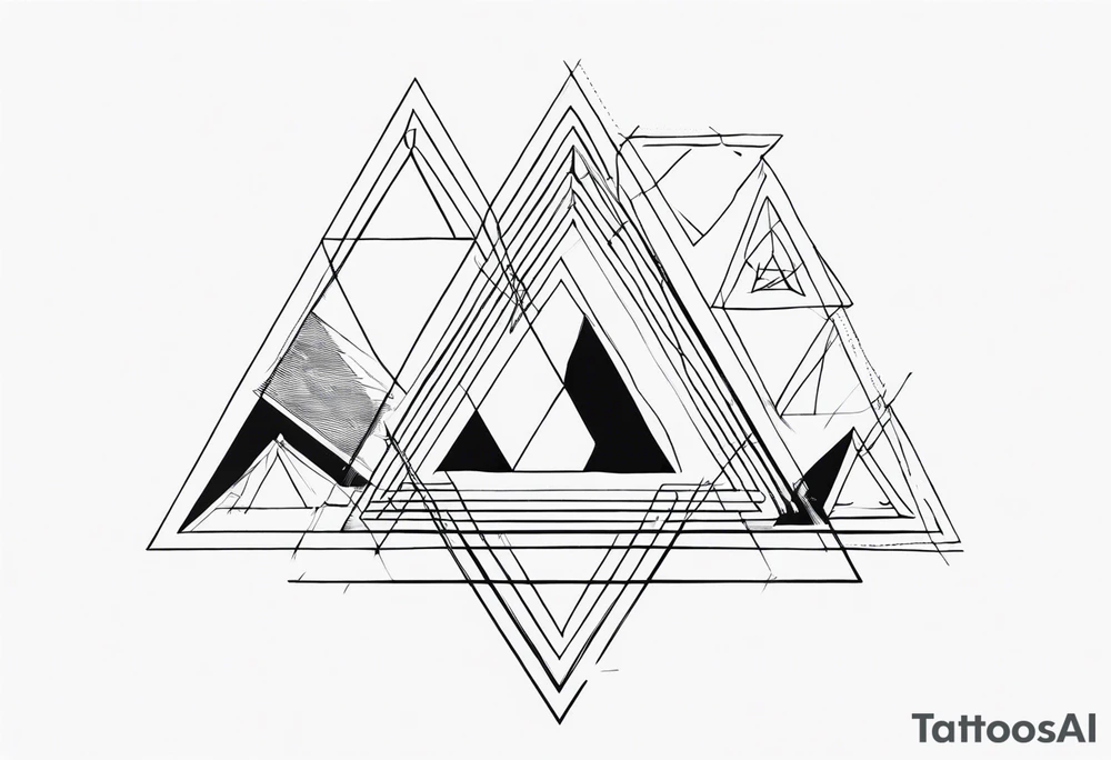 arara with small details, triangle and square forms tattoo idea