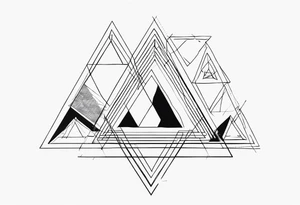 arara with small details, triangle and square forms tattoo idea