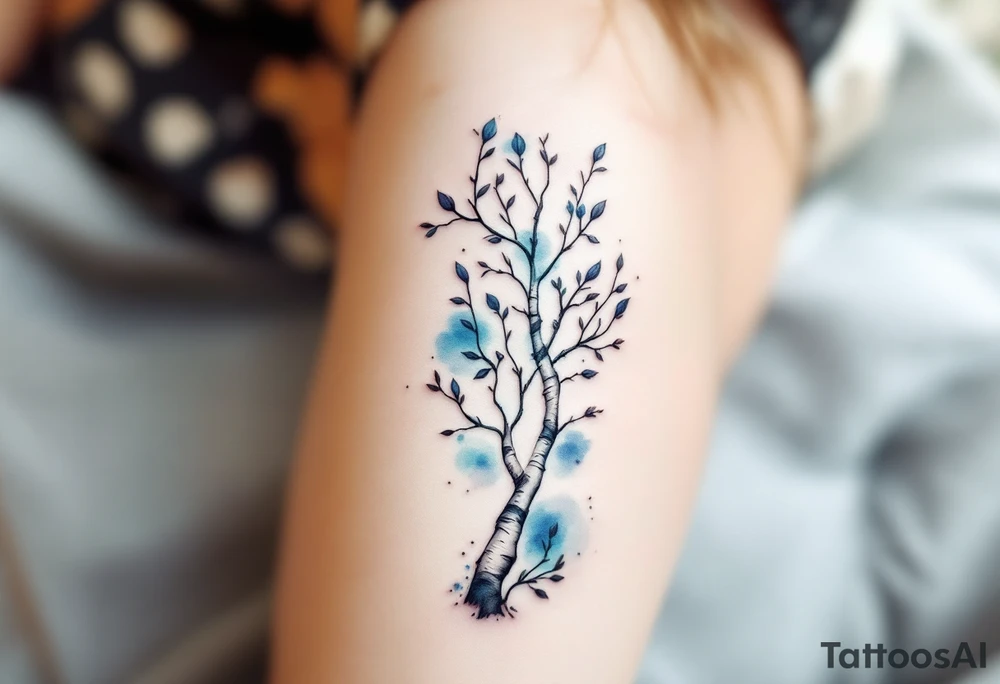 small birch tree tattoo idea
