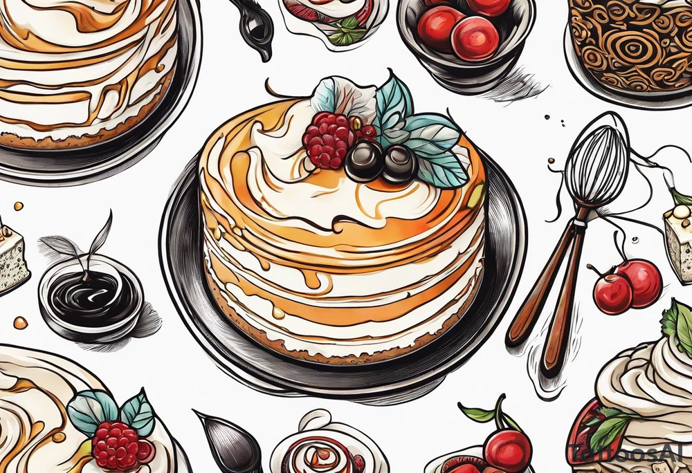 whisk, Cream, Knife, cheesecakes resembles pastry chef tattoo idea