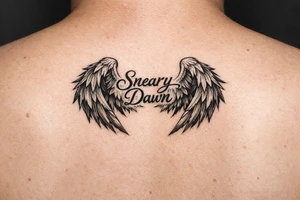 Sneary Dawn wrote inside angel wings tattoo idea