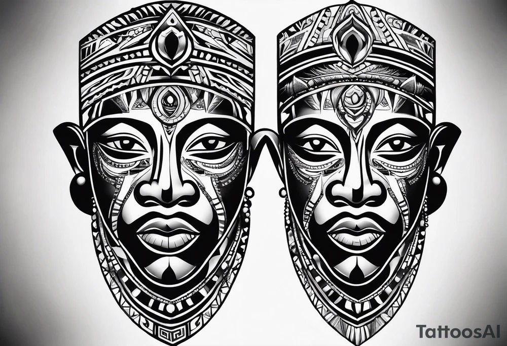 African tribal forearm tattoo idea