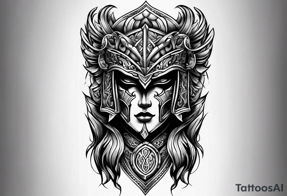 iron forearm armour tattoo idea