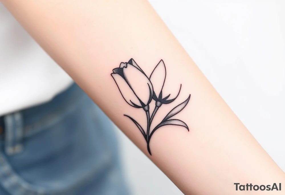 two intertwined tulips with stem tattoo idea
