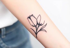 two intertwined tulips with stem tattoo idea