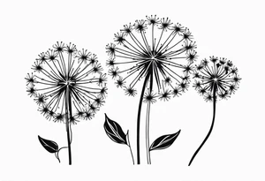 floral tattoo three dandelions tattoo idea
