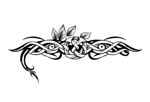 Arm band tattoo of Celtic knot infused with nature tattoo idea