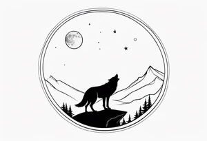 lone wolf staring at the moon, lonely but wise tattoo idea