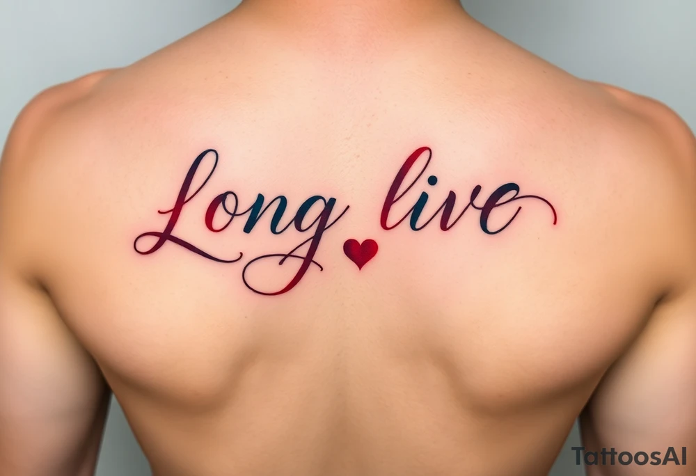 Long live 30 in red ink with small heart tattoo idea
