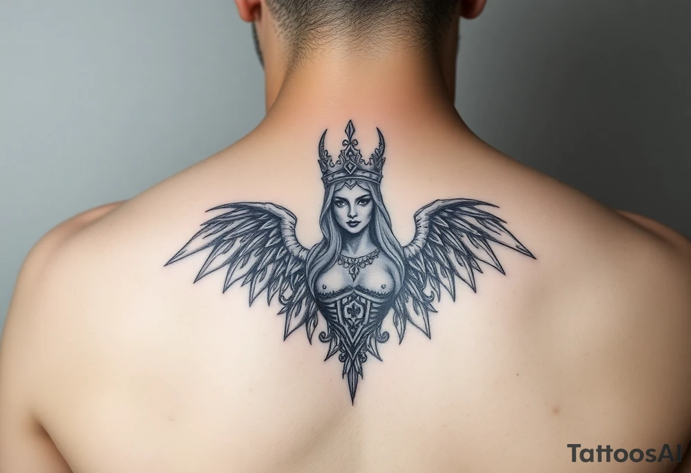 La diosa Temis junto a dos escorpiones tattoo idea