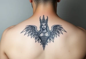 La diosa Temis junto a dos escorpiones tattoo idea