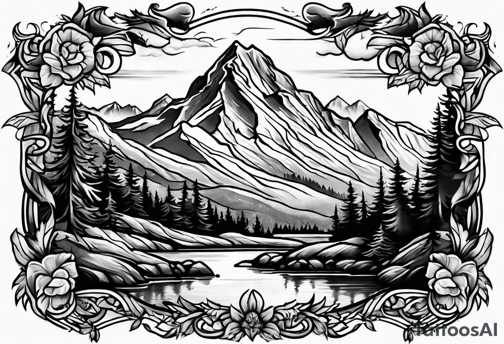 Pennsylvania mountains tattoo idea