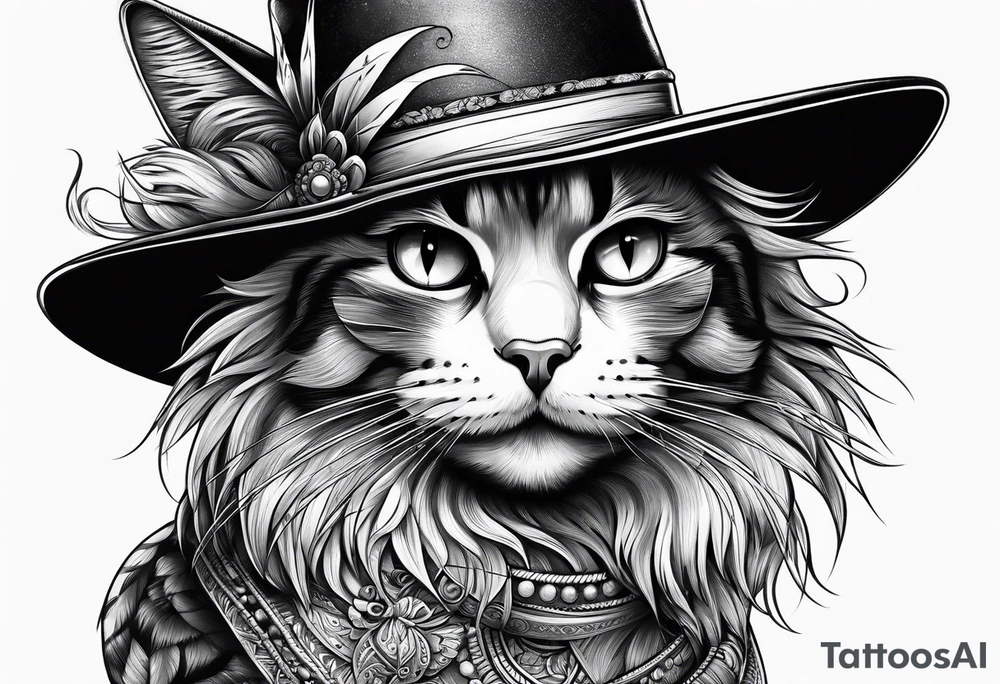Hat on cat tattoo idea