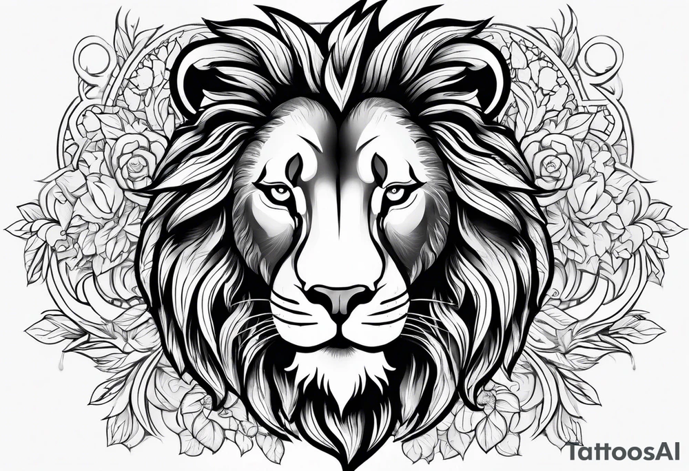 lion face tattoo idea