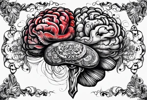 heart brain scale tattoo idea